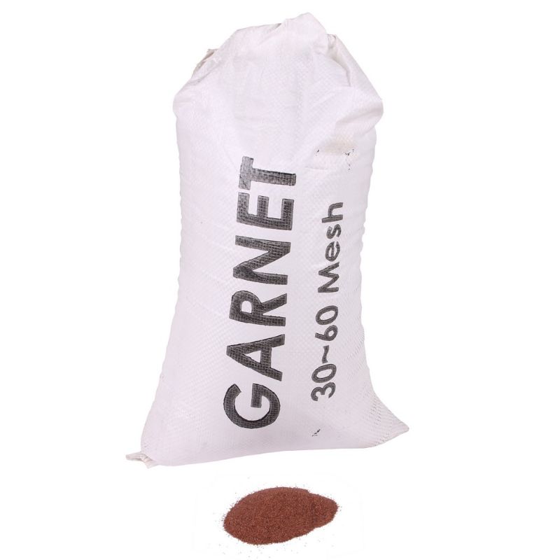Garnet abrasivo 30-60 Mesh, 25kg, sabbia per sabbiatrice, riutilizzabile 6-8 volte, per metallo, legno, vetro e taglio a getto d'acqua
