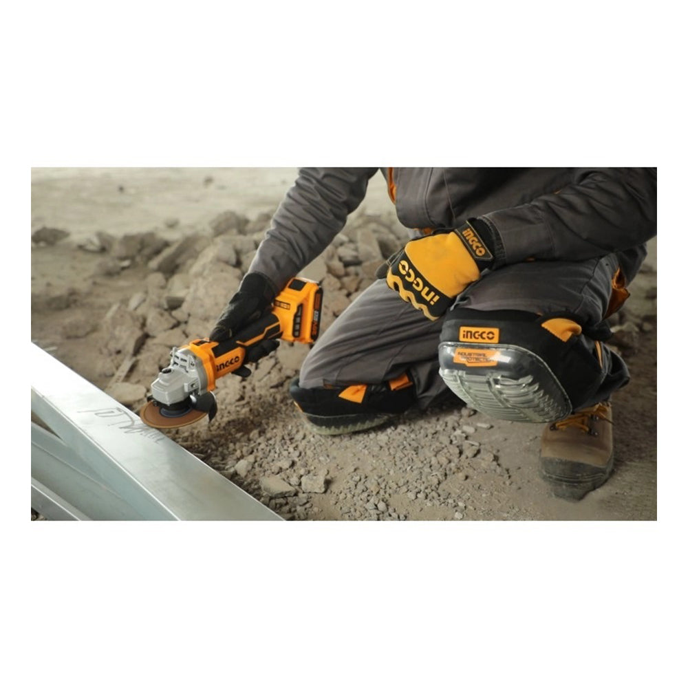 Ginocchiere professionali di protezione per il lavoro, ginocchiera piastrellista, giardinaggio e costruzione, con doppio cuscino-imbottitura in schiuma e cinghie antiscivolo regolabili, 215 × 180 mm Ingco