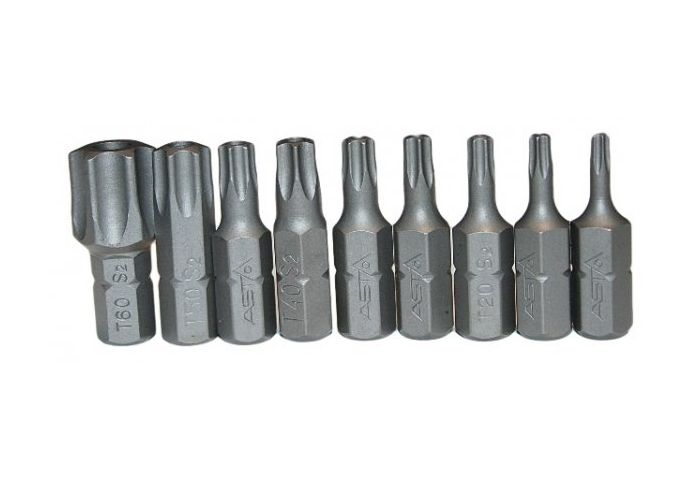 Serie di bussole con inserti, attacco quadro (1/2"), impronta Torx, 23 pz., Cr-V, kit inserti e boccole