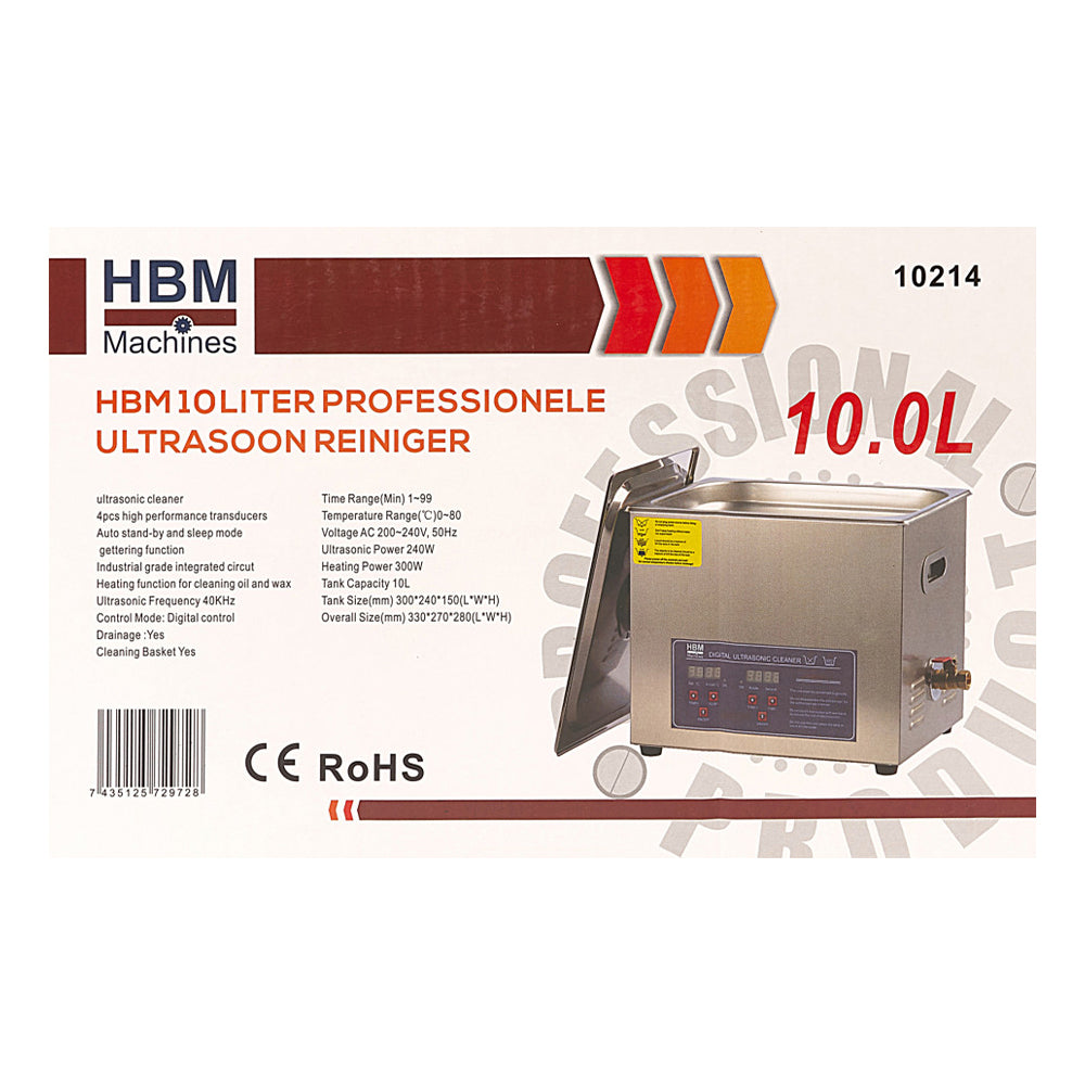 Pulitore digitale ad ultrasuoni 10l Hbm