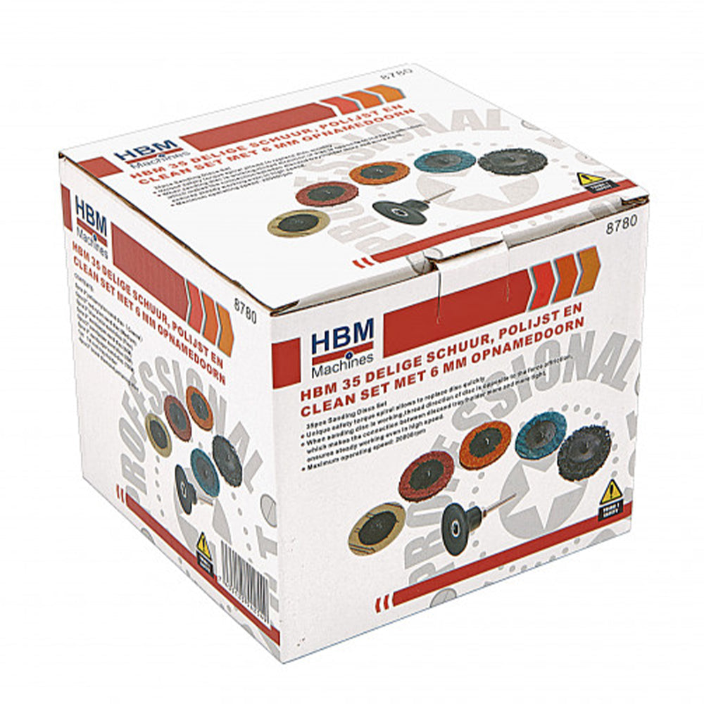 Set di dischi abrasivi per levigatrice, per levigatura lucidatura, 50 mm 35 pezzi Hbm