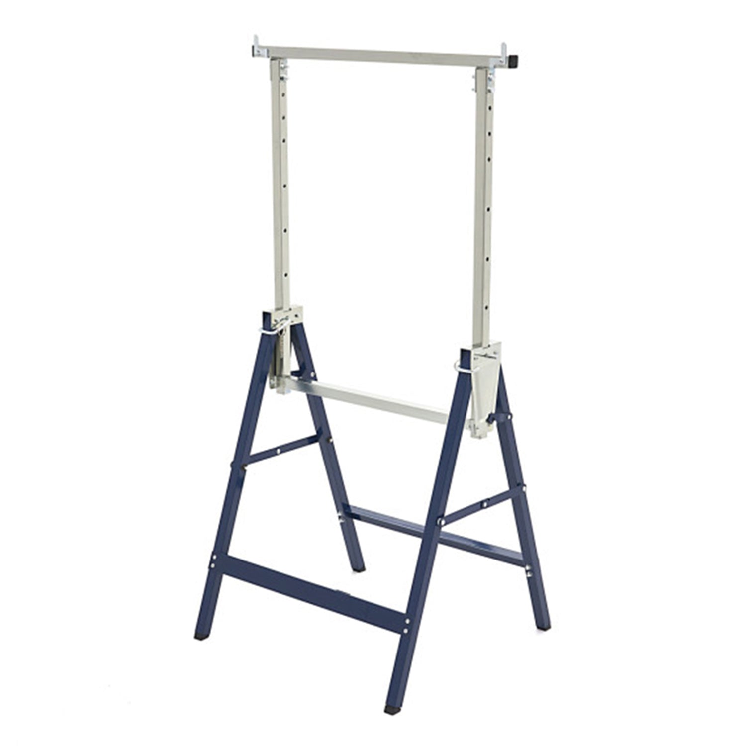 Set 2 cavalletti da lavoro pieghevoli telescopici in acciaio, banco da lavoro pieghevole, regolabile 6 altezze, altezza 81–130 cm, cavalletti telescopici salvaspazio in acciaio per fai da te, garage, giardino, taglialegna, cantiere, nero Hbm