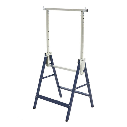 Set 2 cavalletti da lavoro pieghevoli telescopici in acciaio, banco da lavoro pieghevole, regolabile 6 altezze, altezza 81–130 cm, cavalletti telescopici salvaspazio in acciaio per fai da te, garage, giardino, taglialegna, cantiere, nero Hbm