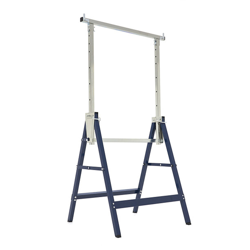 Set 2 cavalletti da lavoro pieghevoli telescopici in acciaio, banco da lavoro pieghevole, regolabile 6 altezze, altezza 81–130 cm, cavalletti telescopici salvaspazio in acciaio per fai da te, garage, giardino, taglialegna, cantiere, nero Hbm