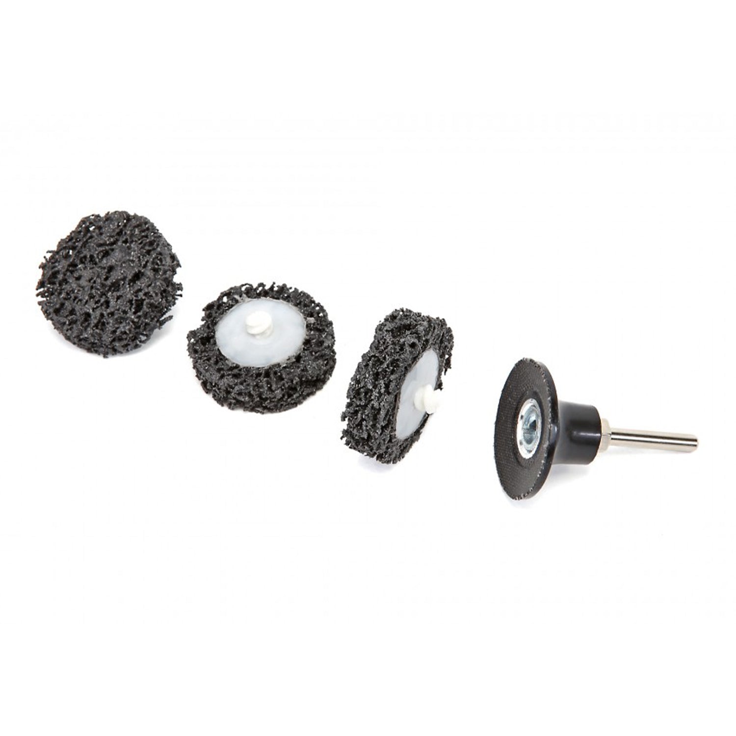 Disco abrasivo con gambo da 6 mm per utensili rotanti per pulizia e sbavatura, 3 pezzi