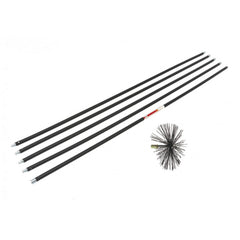 Kit pulizia pulizia canna fumaria stufa a pellet, scovolo spazzacamino, set 6 pezzi con dispenser per un utilizzo pratico e veloce, Hbm