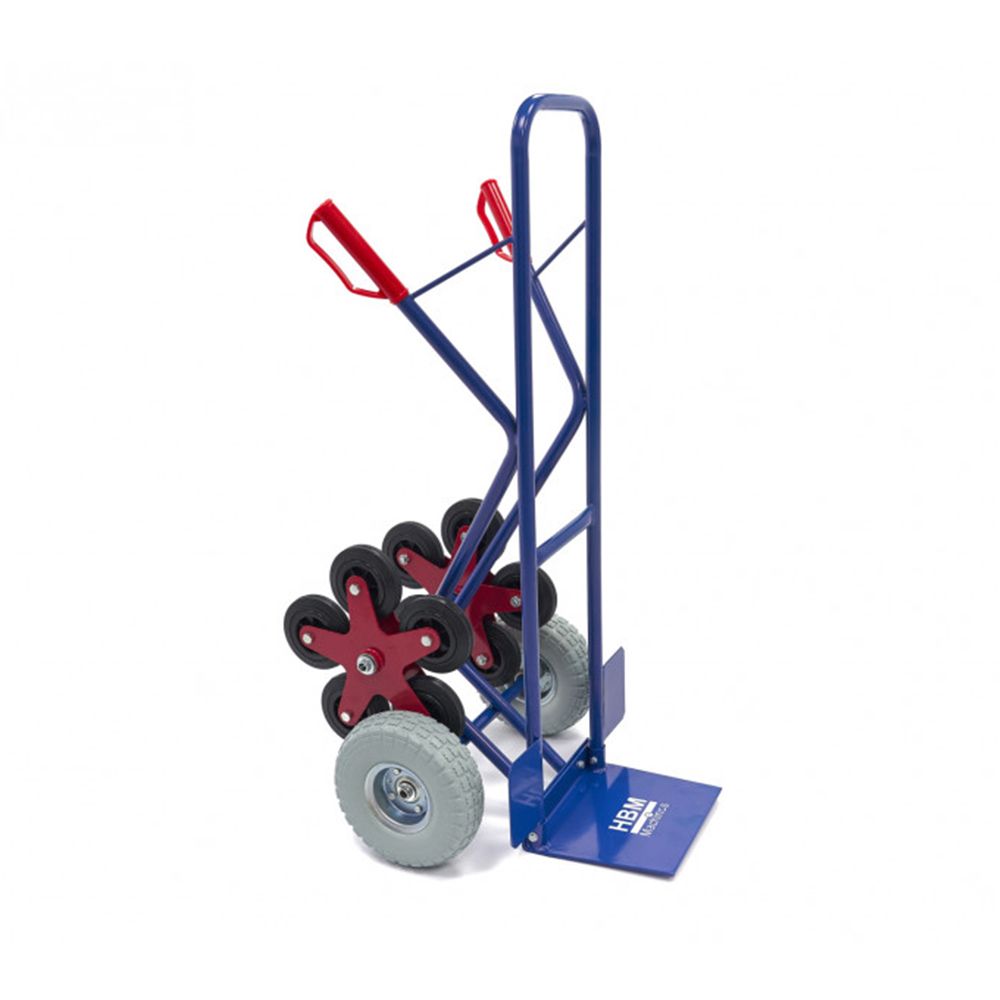 Carrello portapacchi pieghevole 150kg pneumatici maniglie ergonomiche carrellino con ruote portatutto carrelli a mano saliscale in acciaio trasloco porta sacchi trasporto carichi pesanti, Hbm
