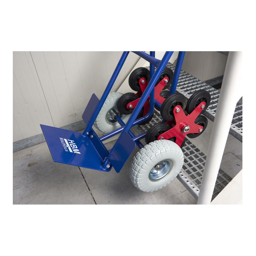 Carrello portapacchi pieghevole 150kg pneumatici maniglie ergonomiche carrellino con ruote portatutto carrelli a mano saliscale in acciaio trasloco porta sacchi trasporto carichi pesanti, Hbm