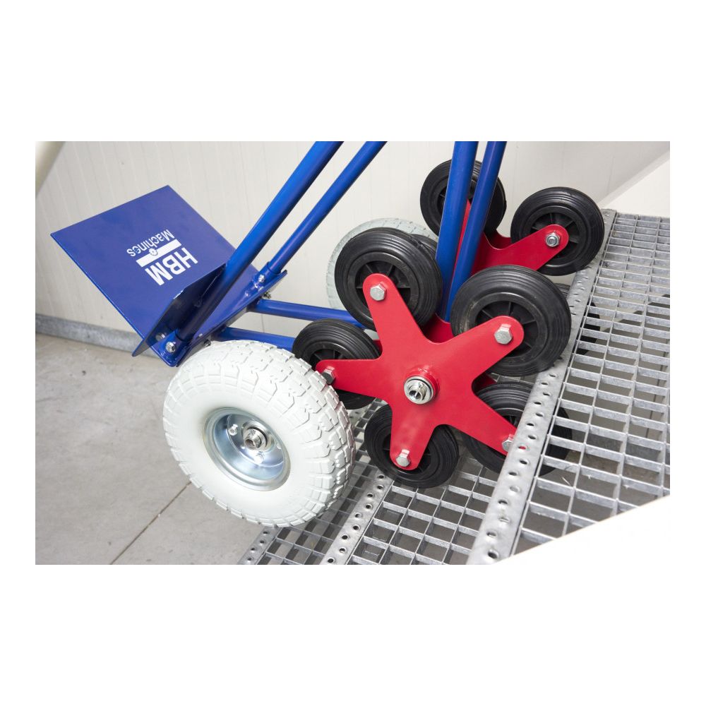 Carrello portapacchi pieghevole 150kg pneumatici maniglie ergonomiche carrellino con ruote portatutto carrelli a mano saliscale in acciaio trasloco porta sacchi trasporto carichi pesanti, Hbm