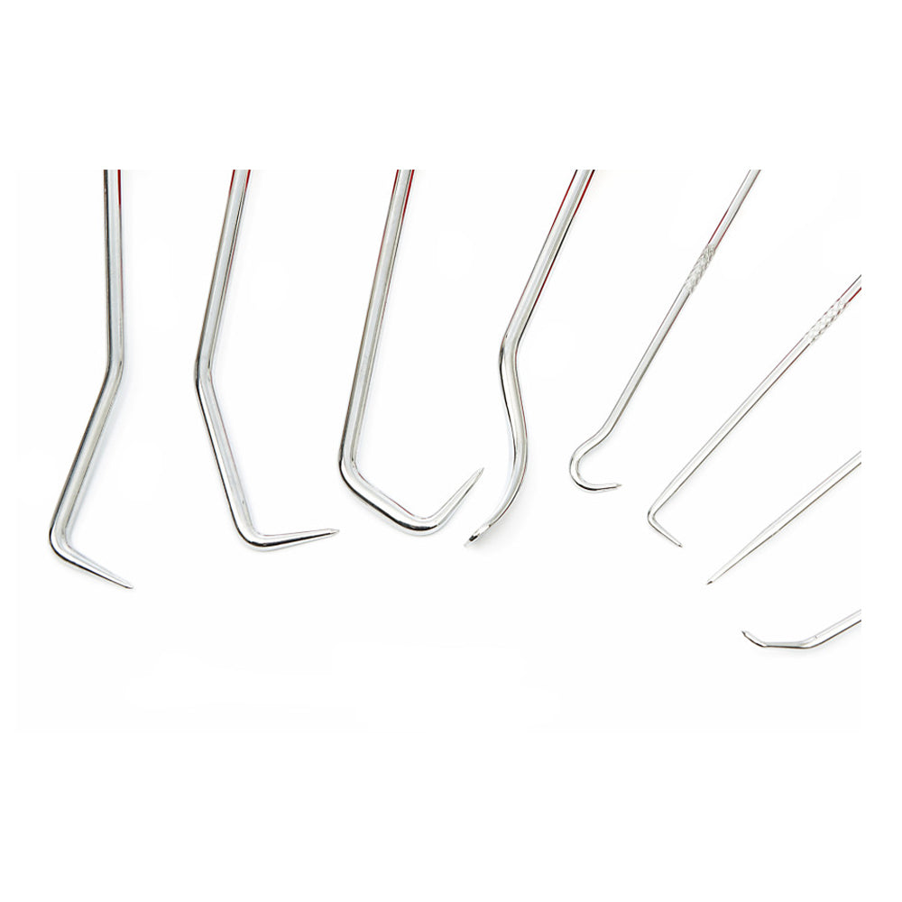 Set di 8 ganci e plettri di precisione, lungo e corto, estrattore per guarnizioni olio auto, strumento di rimozione guarnizione O-ring, rimuovere facilmente tubi, guarnizioni, set per la rimozione dei tubi flessibili dell'auto, estrattore di paraolio, Hbm
