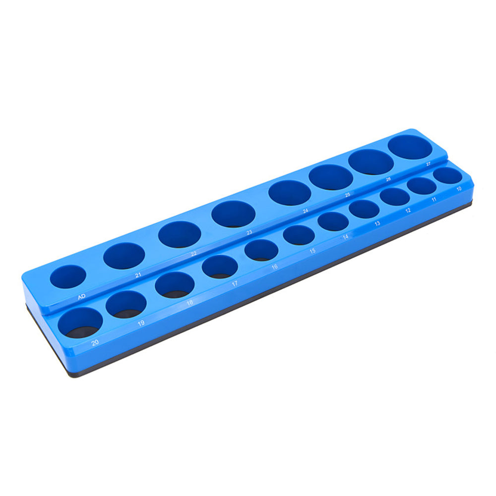 Supporto porta per chiavi a bussola 1/2" pollice, magnetico organizer per chiavi a bussola, supporto per binario, per attrezzi in garage, 19 pezzi
