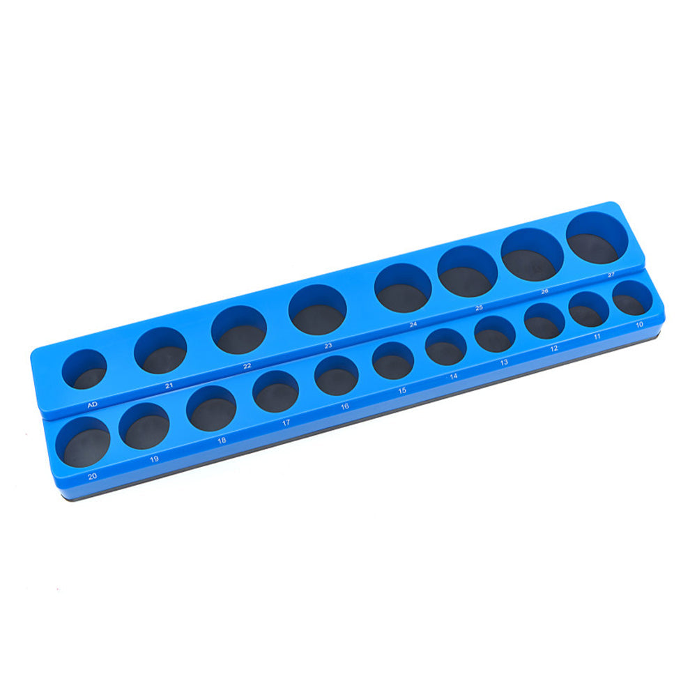 Supporto porta per chiavi a bussola 1/2" pollice, magnetico organizer per chiavi a bussola, supporto per binario, per attrezzi in garage, 19 pezzi