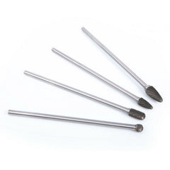 Set di frese rotanti a doppio taglio per utensili rotanti, 4 pezzi con gambo per fai da te, set di frese in metallo duro per legno, Hbm
