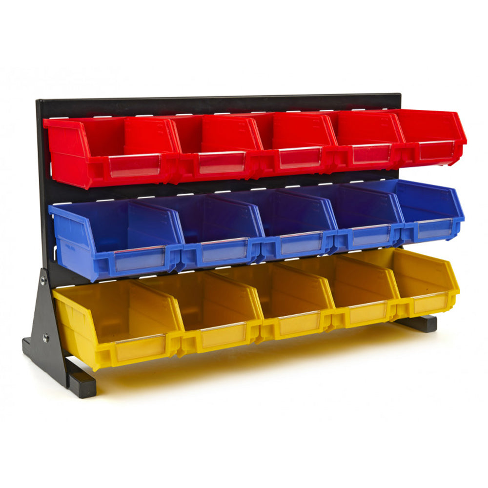 Pannello forato portautensili, pannello portaoggetti, con 15 contenitori-cassette, per garage e officina, pannello porta attrezzi da parete, Hbm