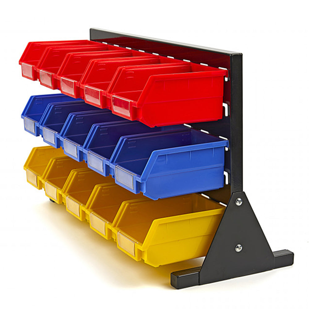 Pannello forato portautensili, pannello portaoggetti, con 15 contenitori-cassette, per garage e officina, pannello porta attrezzi da parete, Hbm
