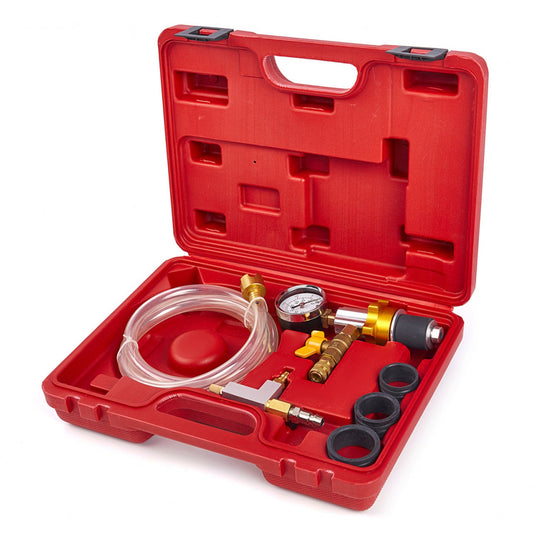 Set strumenti di riempimento e spurgo per impianto raffreddamento, kit utensili professionali per sistema di raffreddamento del radiatore, spurgo e ricarica del liquido refrigerante