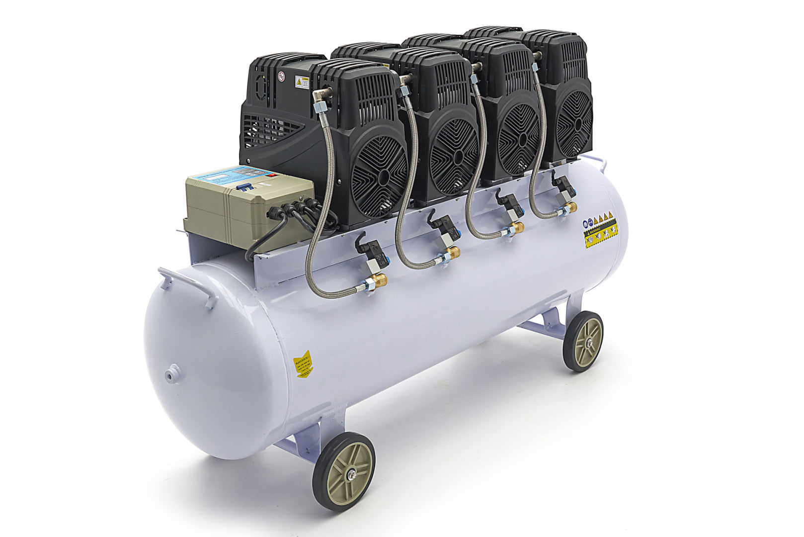 Compressore aria silenziato - con capacità del serbatoio di 200 litri - senza olio, oil free - per utensili pneumatici, 8 HP HBM Machines Olanda