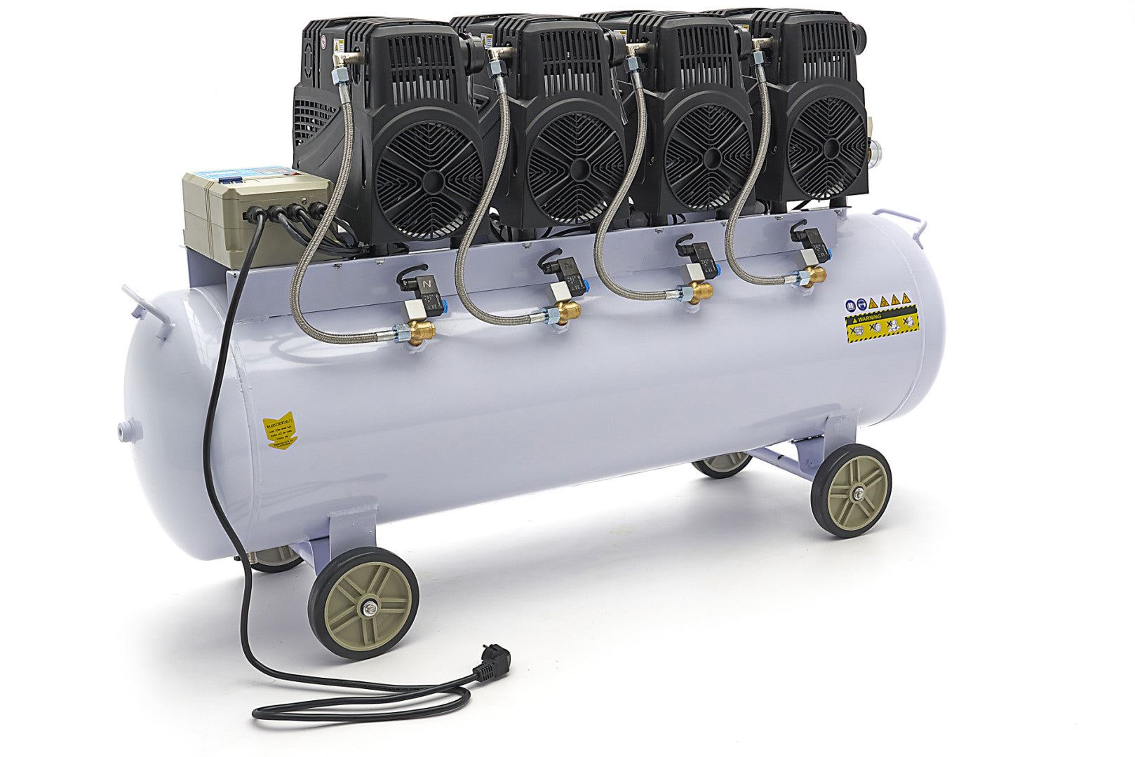 Compressore aria silenziato - con capacità del serbatoio di 200 litri - senza olio, oil free - per utensili pneumatici, 8 HP HBM Machines Olanda