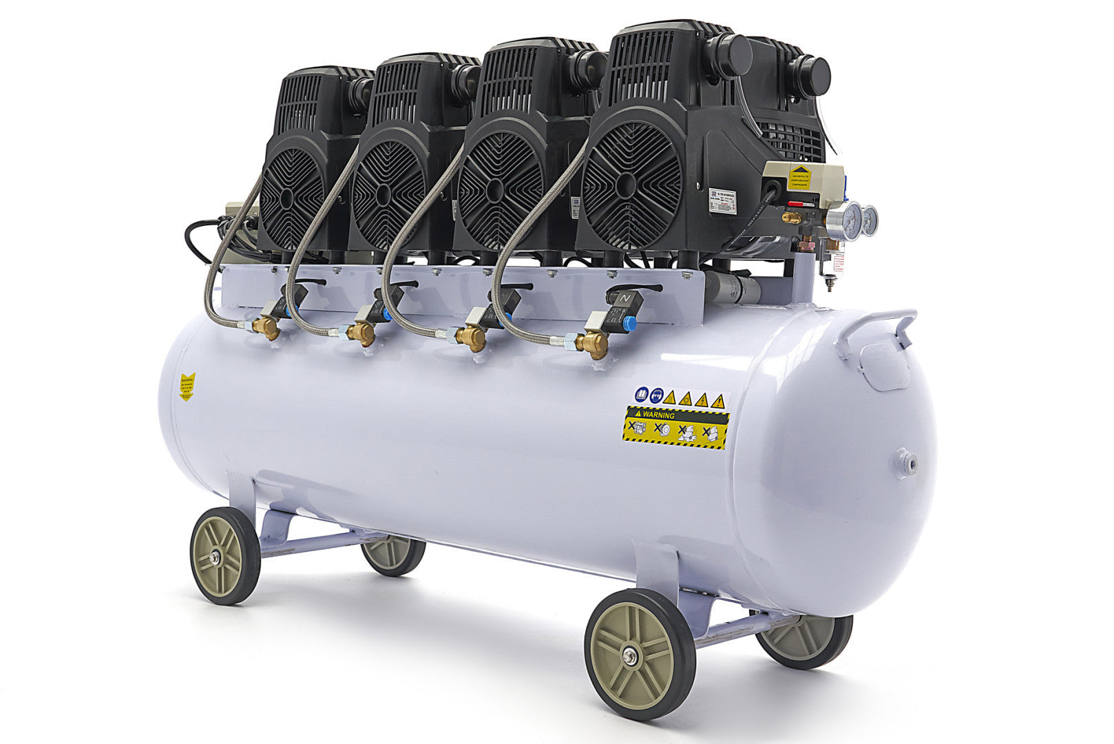 Compressore aria silenziato - con capacità del serbatoio di 200 litri - senza olio, oil free - per utensili pneumatici, 8 HP HBM Machines Olanda