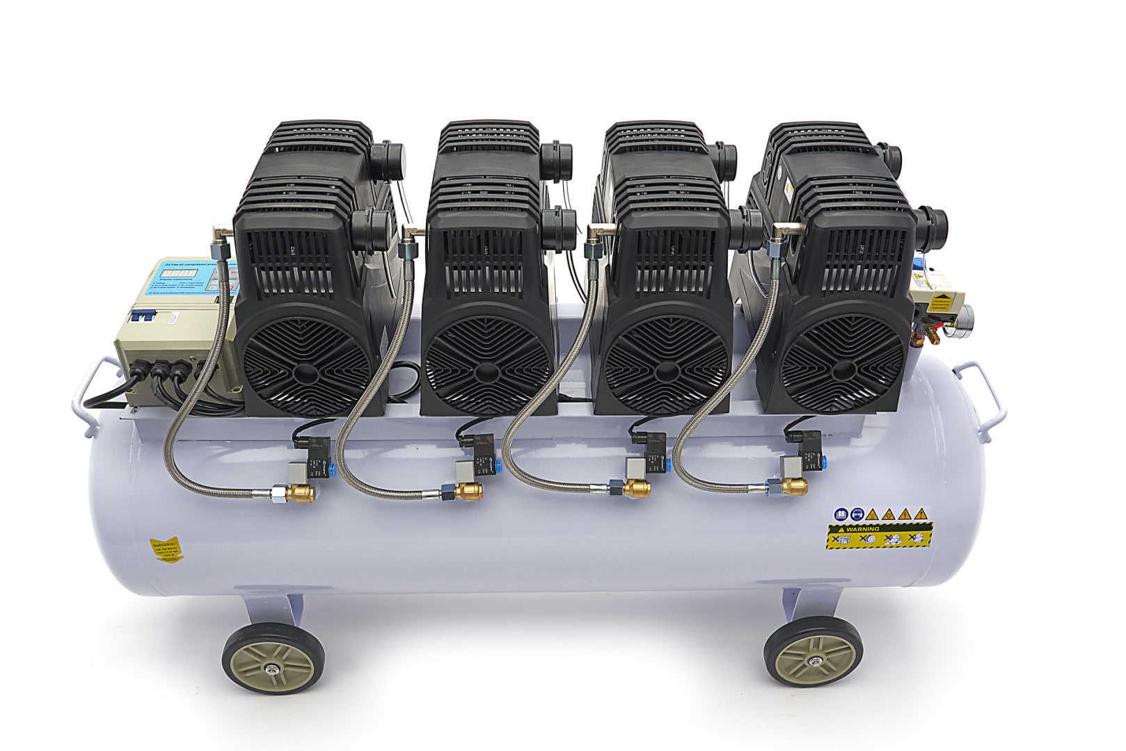 Compressore aria silenziato - con capacità del serbatoio di 200 litri - senza olio, oil free - per utensili pneumatici, 8 HP HBM Machines Olanda
