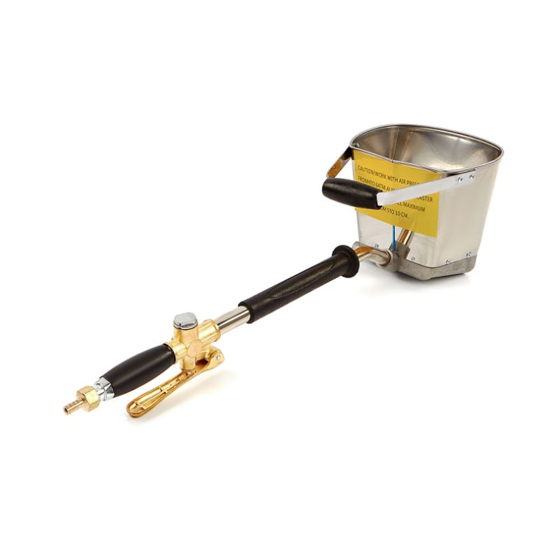 Pistola a spruzzo, pistola a spruzzo mortaio professionale, sprayer pistola intonacatrice, pistola per cemento, macchina per intonaco con fori, spruzzatore per cemento, gesso e calce per pittura murale e ristrutturazione, in acciaio inox Gebo
