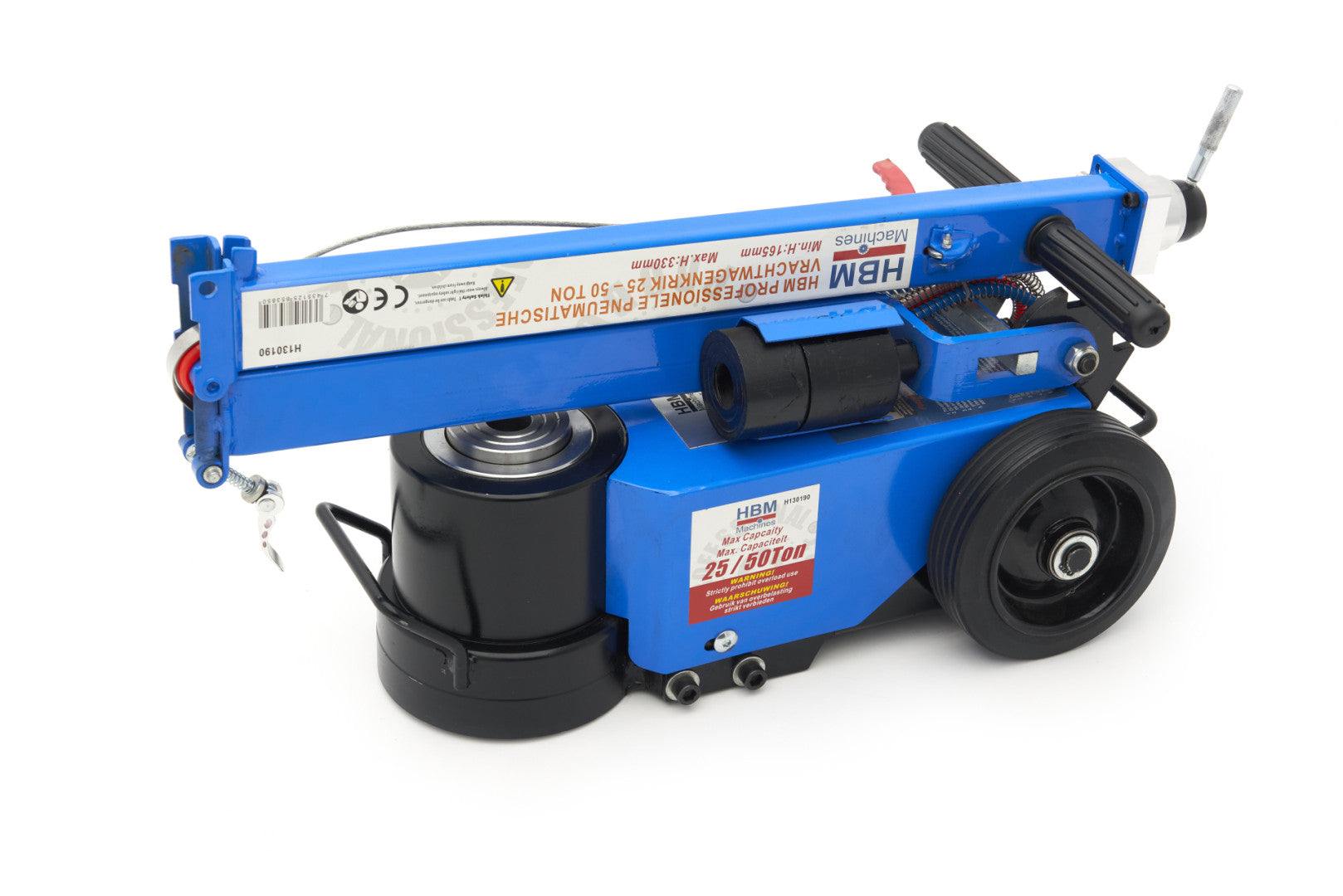 Cric pneumoidraulico 25–50 t, sollevatore idro-pneumatico a carrello ad aria compressa, mobile, per camion, veicoli commerciali da 30 tonnellate, sollevatore a carrello, per settore agricolo, HBM