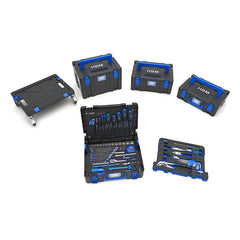 Carrello porta attrezzi / portautensili completo di utensili cassetti, 4 scomparti con ruote, 105 pezzi, valigette complete con utensili per fai da te, cassetta degli attrezzi con ruote, valigetta attrezzi, Hbm