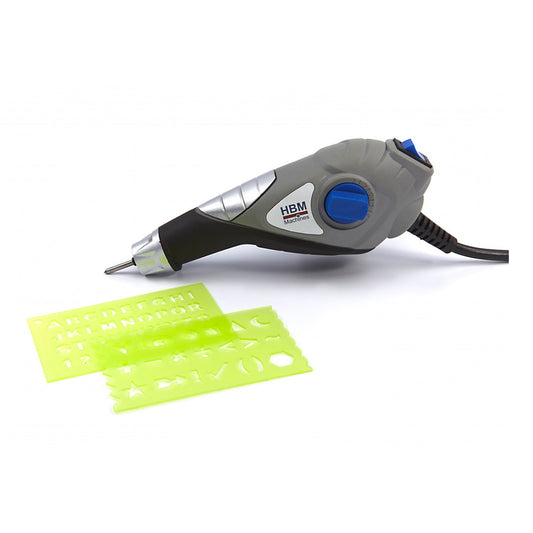 Incisore elettrico con 2 maschere lettere e cifre, 13w, 6000 rpm, per metallo, vetro, legno e plastica