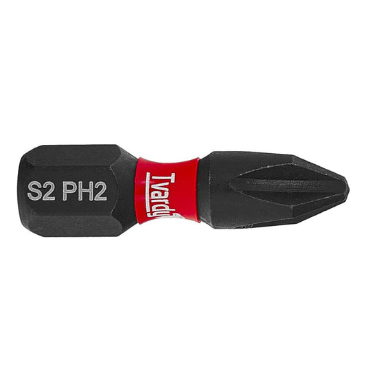 Inserto a impatto PH2 25 mm s, punta professionale per avvitatore con gambo esagonale 1/4 Tvardy