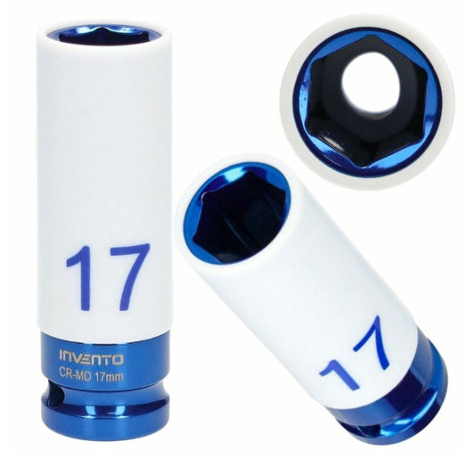 Chiave bussola 1/2" per ruota da 17mm, protegge cerchioni e dadi personalizzati con guaina protettiva-rinforzo in acciaio al cromo-molibdeno, Cr-Mo