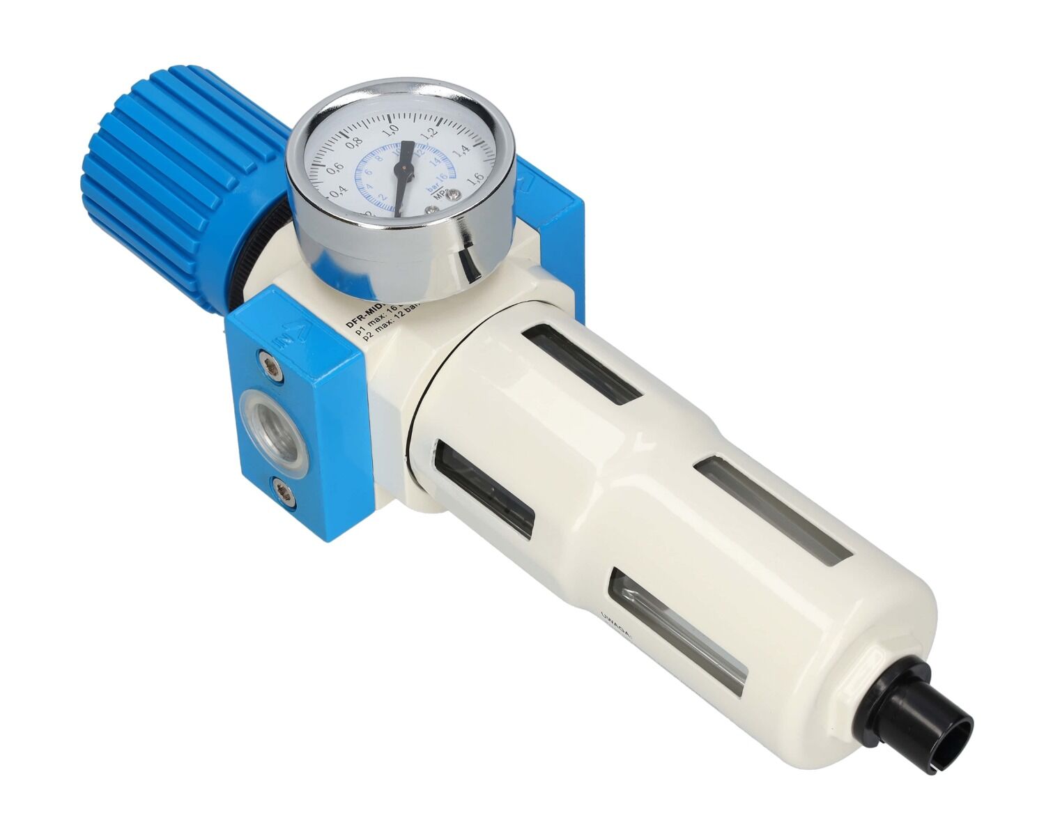Regolatore filtro aria, regolatore di pressione del separatore d'acqua, regolatore del compressore d'aria con valvola di riduzione della pressione e manometro, accessorio per utensili pneumatici, 1/2 Pro Midi
