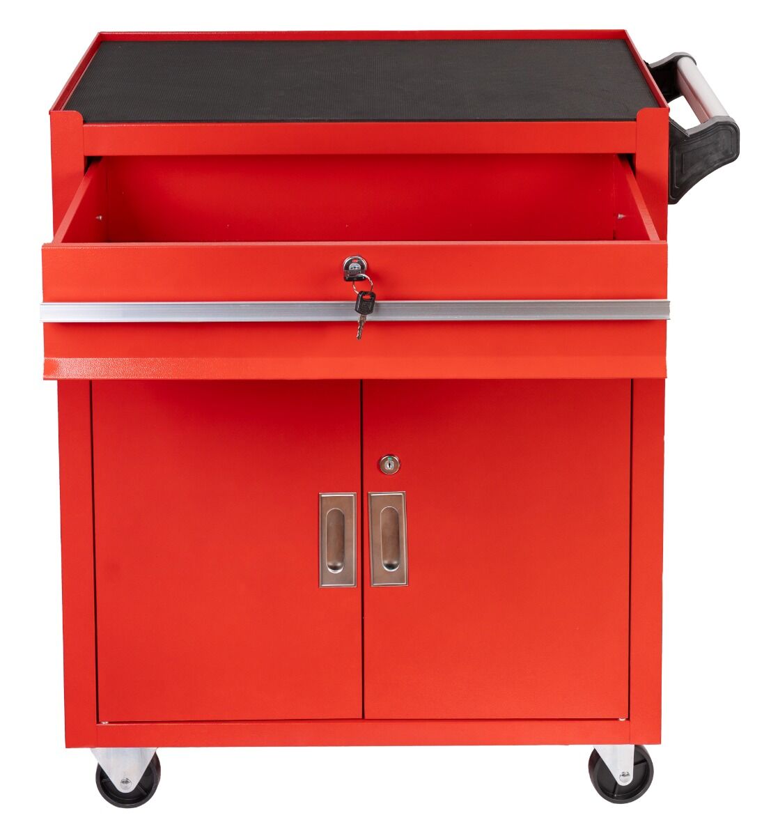 Carrello-armadietto metallico portautensili porta attrezzi multifunzione 2 ante e cassetto con serratura con ruote mobile 73 × 63 × 40 cm Invento organizzatore per officina garage