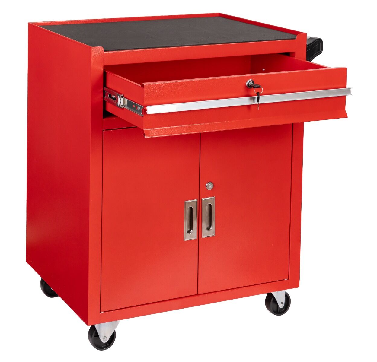 Carrello-armadietto metallico portautensili porta attrezzi multifunzione 2 ante e cassetto con serratura con ruote mobile 73 × 63 × 40 cm Invento organizzatore per officina garage