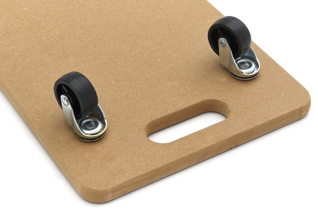 Kit-set 2 carrelli a piattaforma per trasporto universali, a rotelle, carichi pesanti, piattaforma antiscivolo rotazione 4 ruote ,da magazzino, officina, 2 x 200 kg 580 x 300 mm Hbm