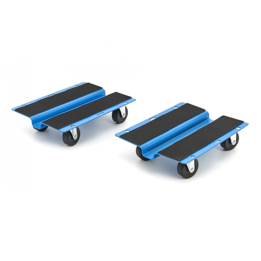 Kit-set 2 carrelli a piattaforma per trasporto universali, a rotelle, carichi pesanti, piattaforma antiscivolo rotazione 4 ruote ,da magazzino, officina,  2 x 250 kg 250 x 200 mm Hbm