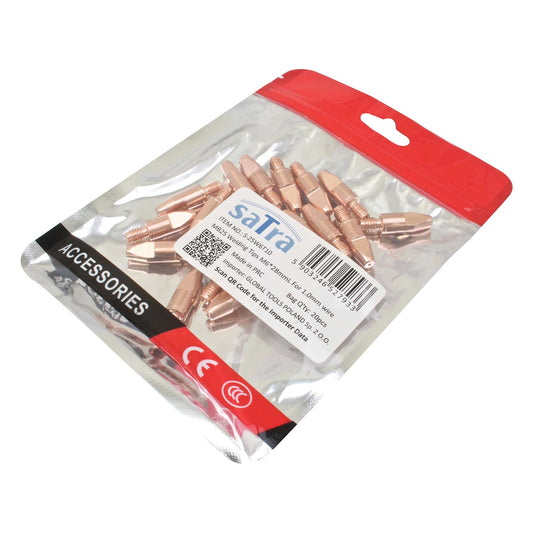 Kit-set accessori per saldature, per MIG/MAG, per saldatrice, ugelli puntali per saldatura 0, 6 mm, torcia, ugello conico tazza a gas, filettatura M6 x 28 mm, 20 pezzi