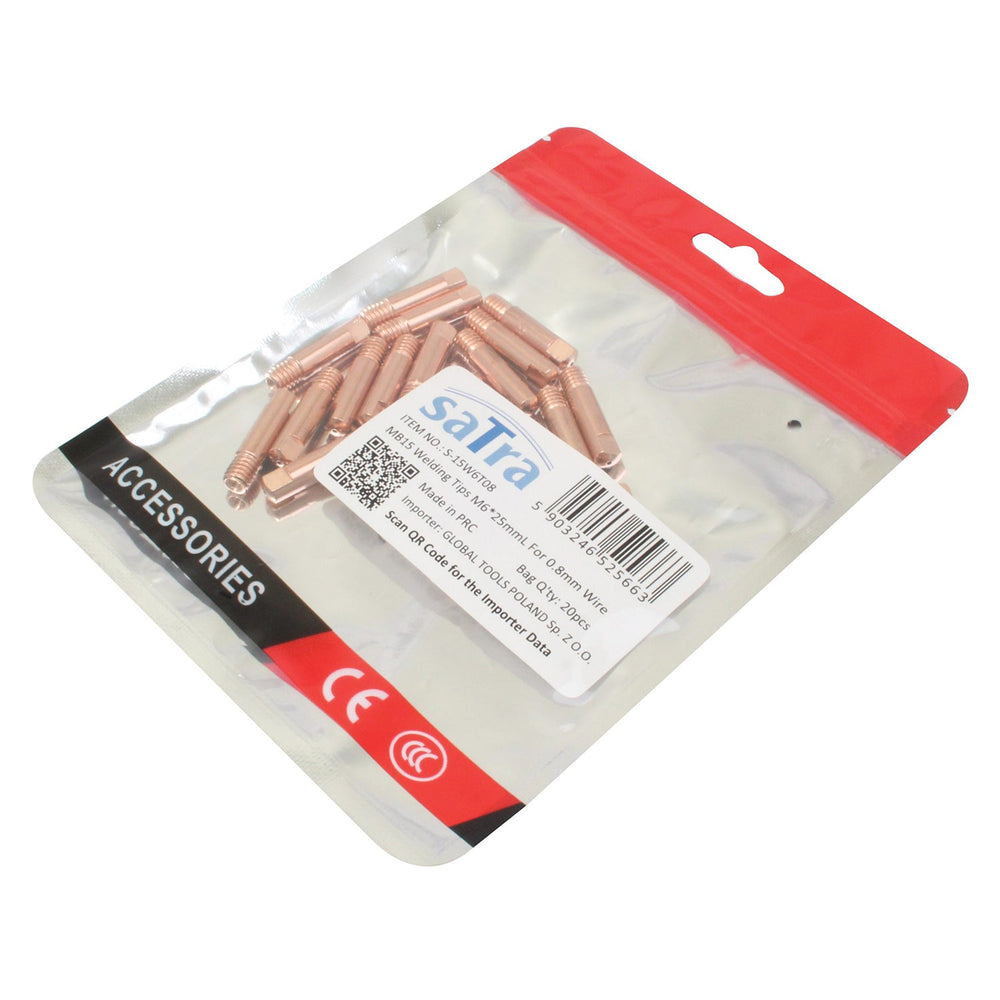 Kit-set accessori per saldature, per MIG/MAG, per saldatrice, ugelli puntali per saldatura, torcia, ugello conico tazza a gas, filettatura M6 x 25 mm  20 pezzi