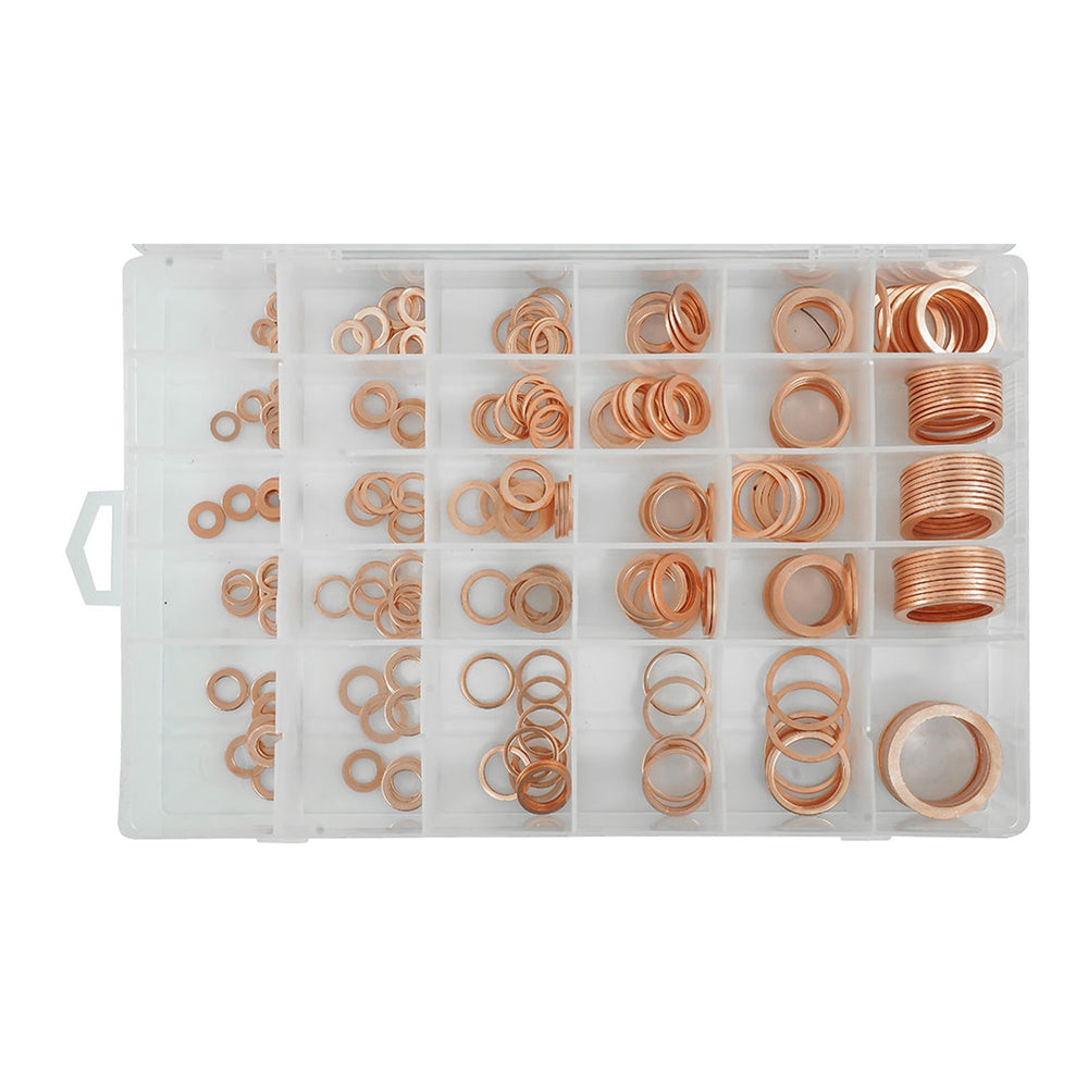 Kit-set assortimento rondelle in rame, guarnizione per il fissaggio degli accessori, 300 pezzi