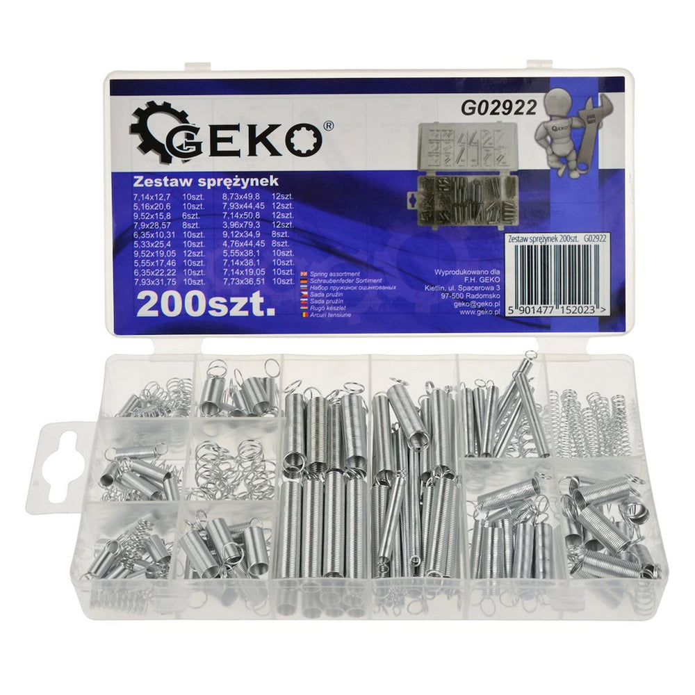 Kit-set assortito molle a compressione, diverse dimensioni,200 pezzi