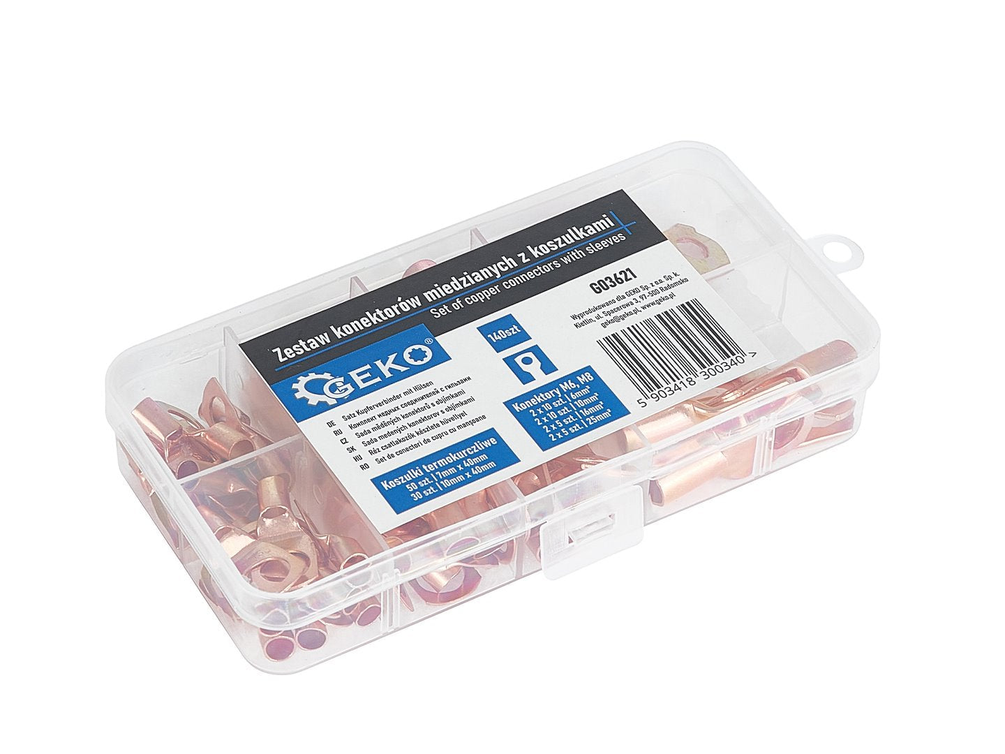 Kit-set capicorda connettori terminali in rame ad anello, crimpare cavo,capicorda elettrici 140 pezzi