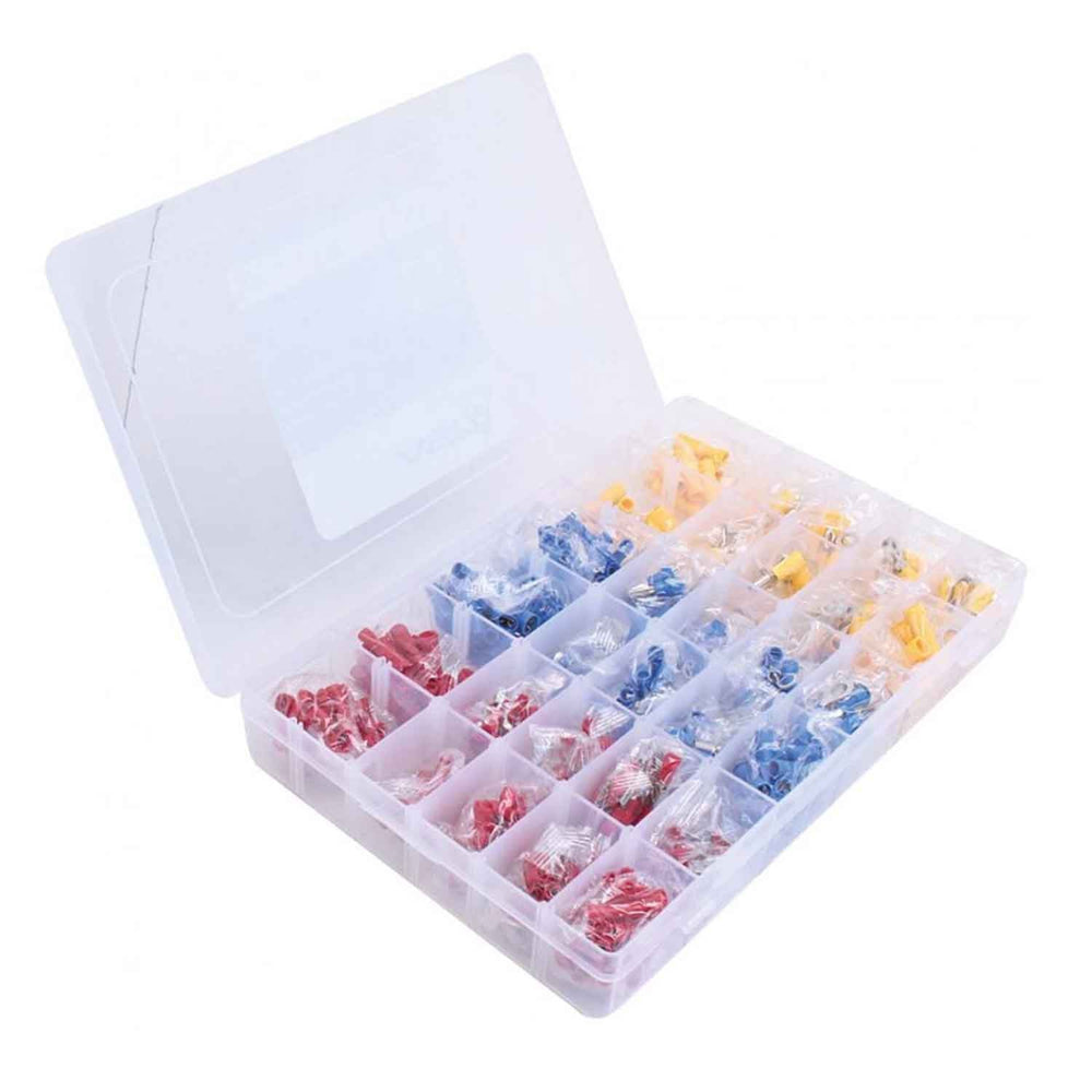 Kit-set capicorda connettori terminali in rame ad anello, crimpare cavo,capicorda elettrici 480 pezzi