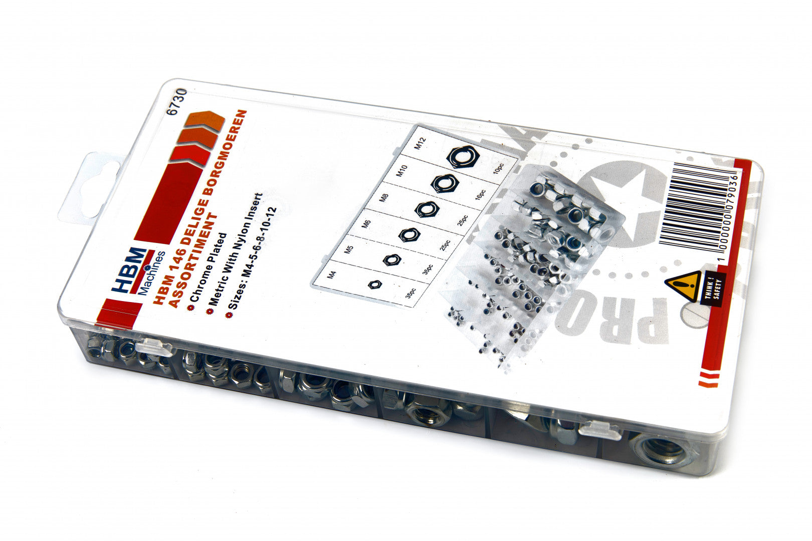 Kit-set dadi autobloccanti, assortimento in scatola dado auto bloccante, bulloni esagonali 146 pezzi