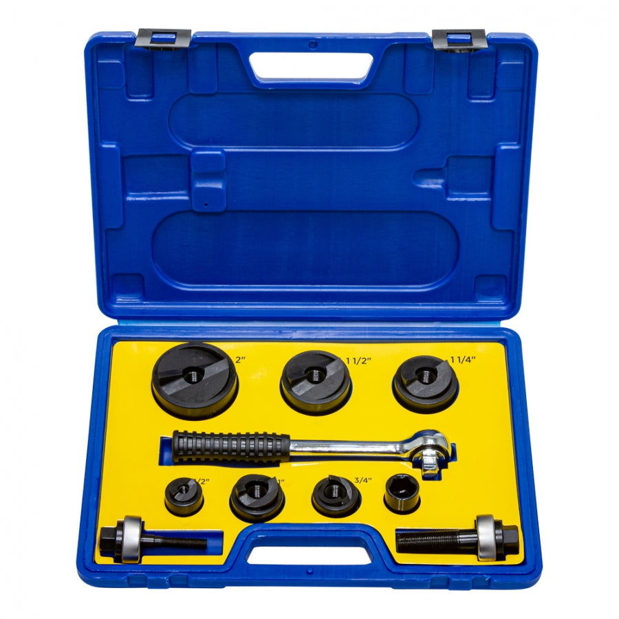 Kit-set di perforazione manuale, punzoni per espulsione a cricchetto, con chiave a 6 dimensioni di matrice, per alluminio e lamiera