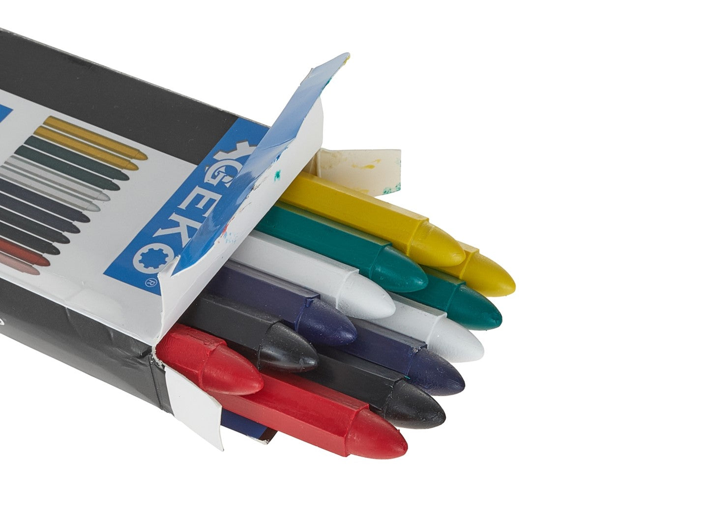 Kit-set gessi per pneumatici e metallo, marcatore per superfici in gomma, punta conica, 12 pezzi, 6 colori, Geko