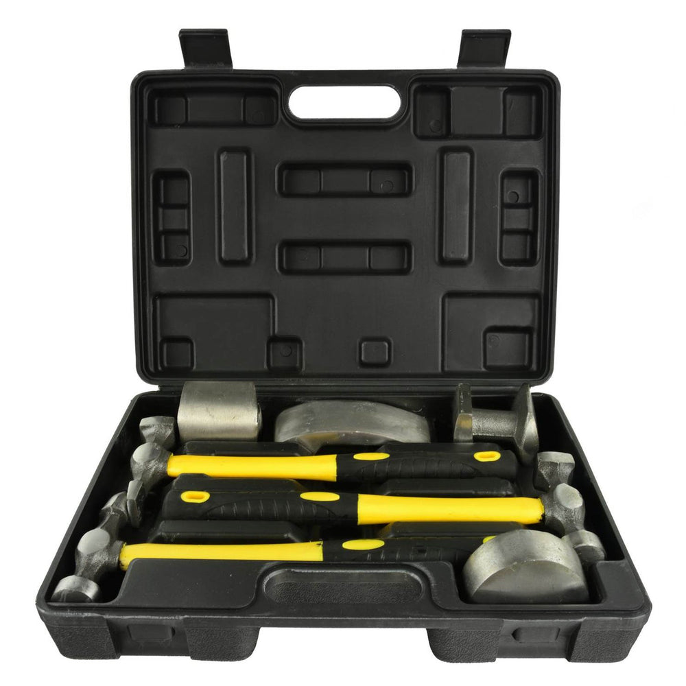Kit-set martelli e tasselli da carrozziere, riparazione auto con valigetta, 7 pezzi