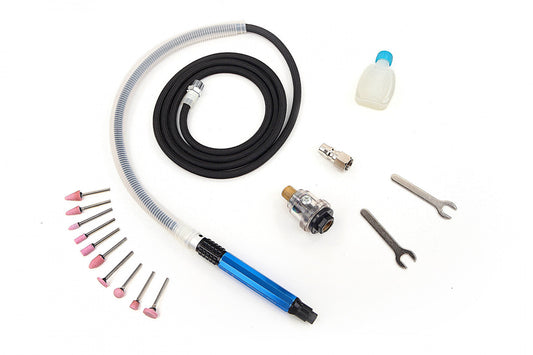 Kit-set micromola pneumatica per smerigliatrice ad aria , strumento per lucidatura a mini matita leggera 58000 giri/min,utensile compatto e leggero per levigatura, pulizia, taglio, lucidatura e sbavatura