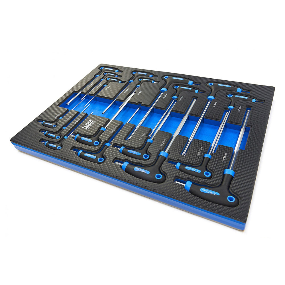 Kit-set modulo per carrelli portautensili, con TORX e chiavi a brugola con impugnatura a T ,18 pezzi Hbm