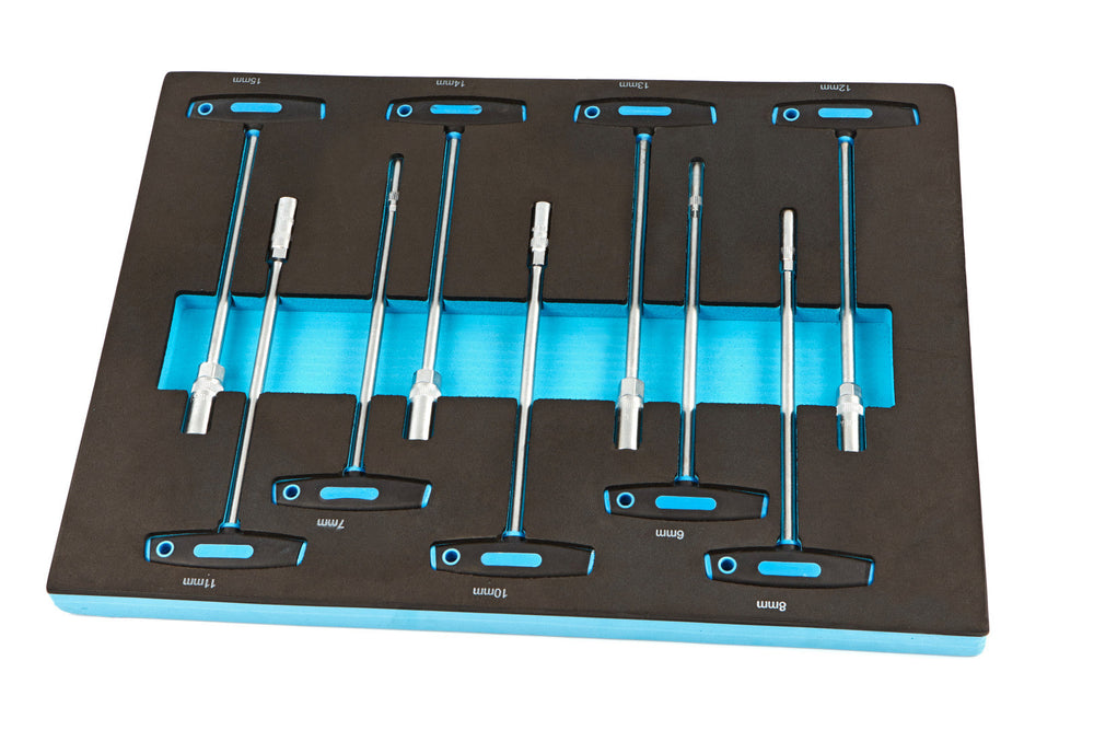 Kit-set modulo per carrelli portautensili, con TORX e chiavi a brugola con impugnatura a T ,9 pezzi