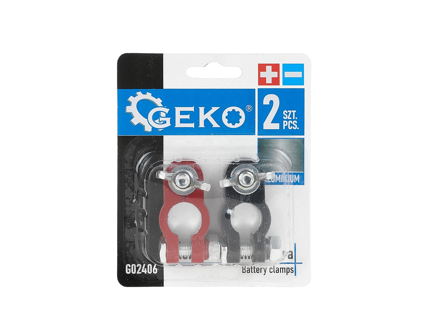 Set-kit 2 morsetti terminali per cavi batteria connettori in alluminio accessorio universale per auto, Geko