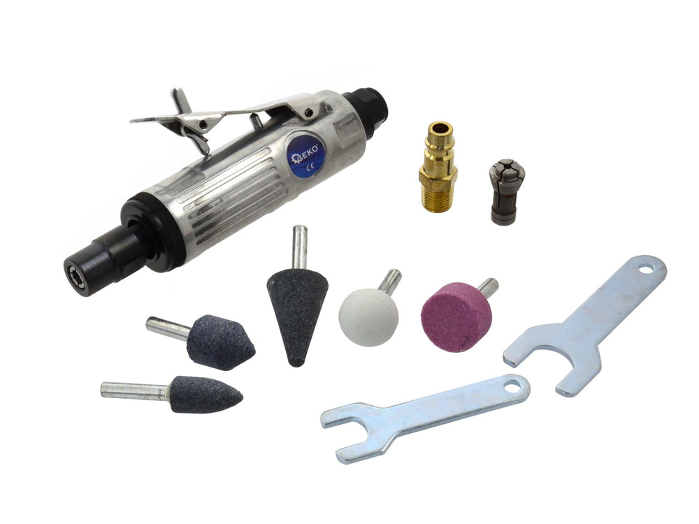 Kit-set per mini smerigliatrice pneumatica dritta, per riparazione pneumatici e altre applicazioni, con accessori